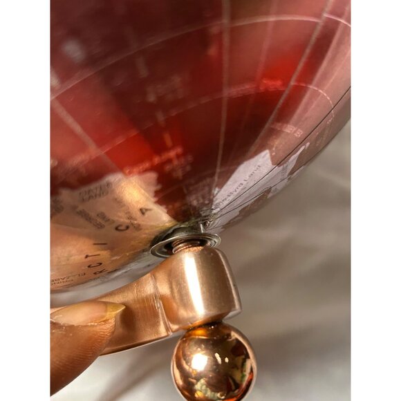Luxury Copper Airplane Globe — Rotating 8” World Map on Art Deco Aviation Stand - Picture 12 of 14